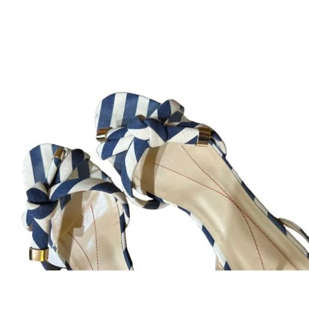 Kate Spade Strappy high heel sandals made in Italy nautical open toe Size 7.5